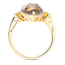 Кольцо из желтого золота с бриллиантами, раухтопазом