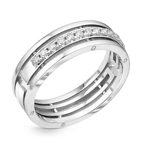 Кольцо обручальное из белого золота