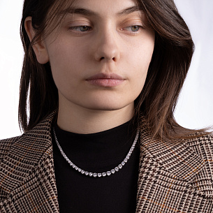 Колье из серебра с фианитом