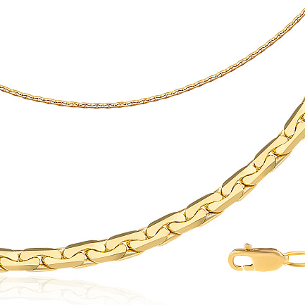 Браслет автомат из желтого золота, плетение якорное