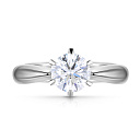 Кольцо помолвочное из белого золота с бриллиантом