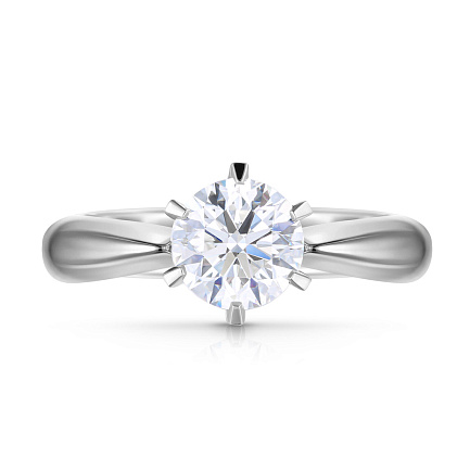 Кольцо помолвочное из белого золота с бриллиантом