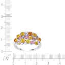 Кольцо из белого золота с бриллиантами, сапфирами