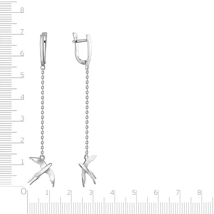 Серьги с английским замком из серебра