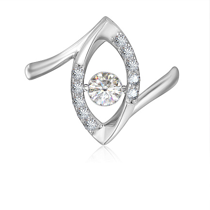 Кольцо из белого золота с бриллиантами