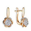 Серьги с английским замком из красного золота с бриллиантами