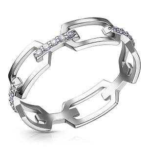 Кольцо из белого золота с бриллиантом