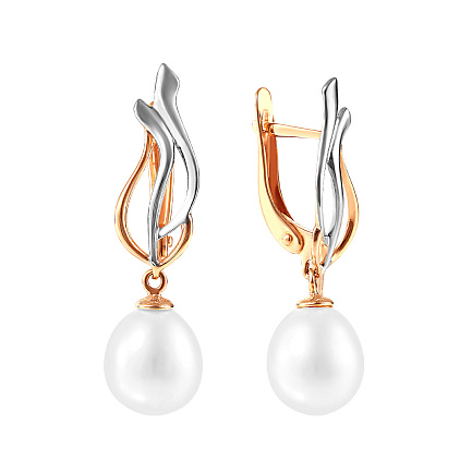 Серьги с английским замком из красного золота