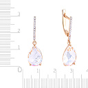 Серьги с английским замком из красного золота с фианитами