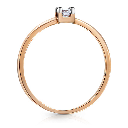 Кольцо из красного золота с бриллиантом