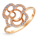 Кольцо из красного золота с фианитом