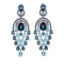 Серьги из белого золота с сапфирами, топазами