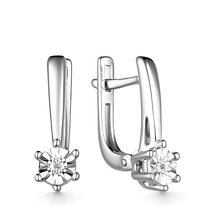 Серьги из серебра с бриллиантами