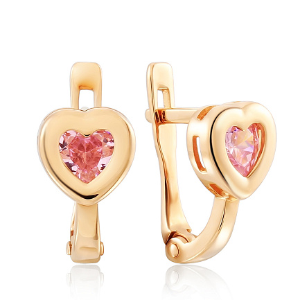 Серьги детские из красного золота
