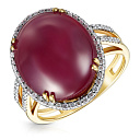 Кольцо из желтого золота с бриллиантами, рубином