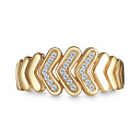 Кольцо из серебра с позолотой, фианитом