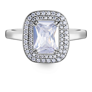 Кольцо из серебра с фианитом