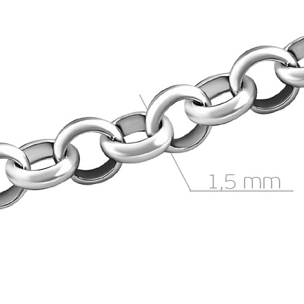 Цепь автомат из серебра, плетение бельцер (ролло)