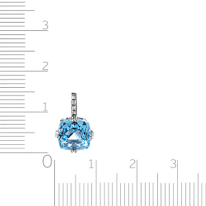 Подвеска из белого золота с бриллиантами, топазом