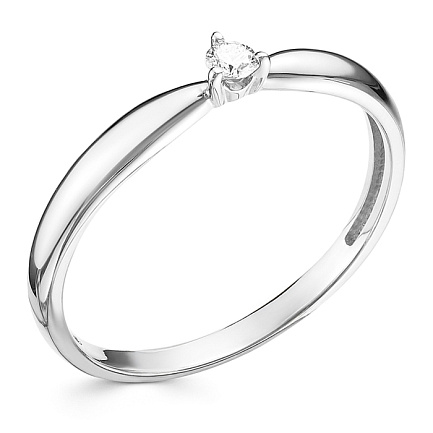 Кольцо из белого золота с бриллиантом