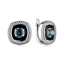 Серьги с английским замком из серебра с топазами