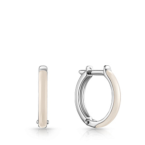 Серьги с английским замком из серебра с эмалью