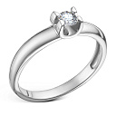 Кольцо из белого золота с бриллиантом