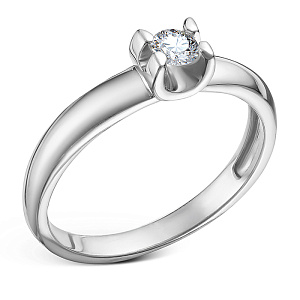 Кольцо из белого золота с бриллиантом