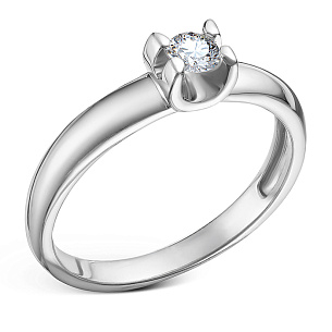 Кольцо из белого золота с бриллиантом