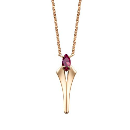 Колье из красного золота с рубином