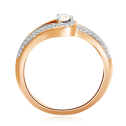 Кольцо из красного золота с бриллиантами