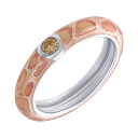 Кольцо из серебра с фианитом, эмалью