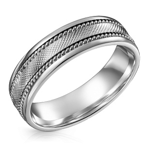 Серебряное кольцо обручальное