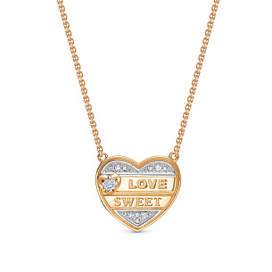 Колье из красного золота с бриллиантом