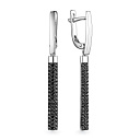 Серьги с английским замком из белого золота с бриллиантами