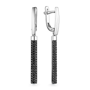 Серьги с английским замком из белого золота с бриллиантом