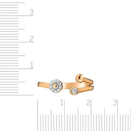 Кольцо из красного золота с фианитом