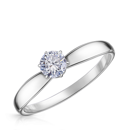 Кольцо из белого золота с бриллиантом