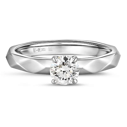 Кольцо из белого золота с бриллиантом