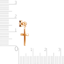 Серьга одиночная из красного золота