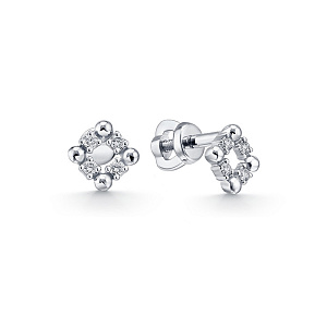 Серьги из белого золота с бриллиантами