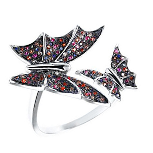 Кольцо из белого золота с сапфиром