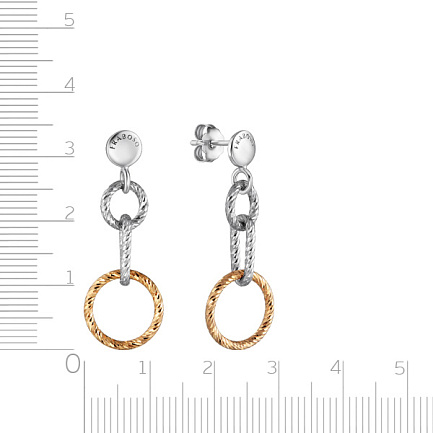 Серьги из серебра с позолотой