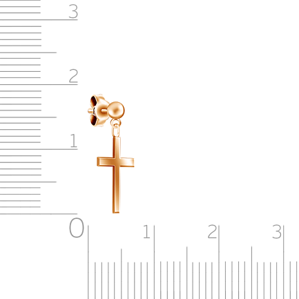 Серьга одиночная из красного золота