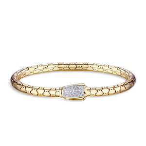 Браслет декоративный из желтого золота с фианитом