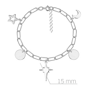 Браслет декоративный из серебра