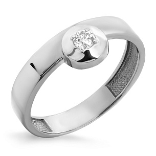 Кольцо из белого золота с бриллиантом