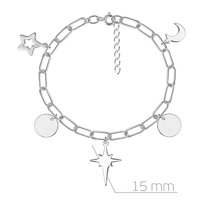 Браслет декоративный из серебра