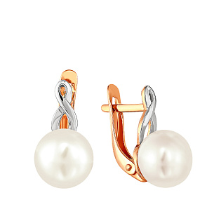 Серьги с английским замком из красного золота