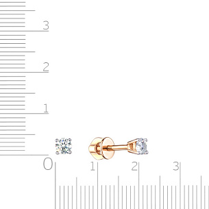 Серьги Пусеты из красного золота с бриллиантами
